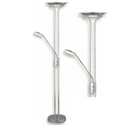 LAMPURA LED-Deckenfluter - Silber - Stufenlos Dimmbar