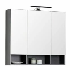 Luca Bessoni Spiegelschrank ALASSIO - Matera Dunkel - 80 Cm Breit