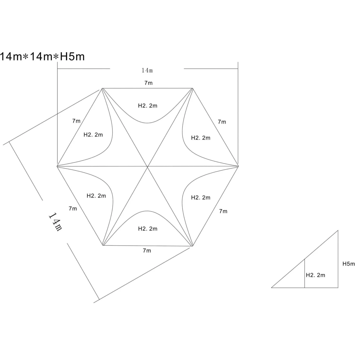 CLP Sternzelt 14M | XL-Sternzelt Für Den Garten I Event-Zelt Mit 14 Meter Durchmesser I Überdachten Zeltfläche Von Ca. 40 M² I In Vielen Farben 7 CLP Sternzelt 14M | XL-Sternzelt Für Den Garten I Event-Zelt Mit 14 Meter Durchmesser I Überdachten Zeltfläche Von Ca. 40 M² I In Vielen Farben – Bild 6