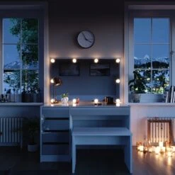 Vicco Schminktisch Sherry Weiß Mit LED-Beleuchtung Spiegel Sitzbank Frisiertisch -Shimano Shop 8600343700 33952 prod 004