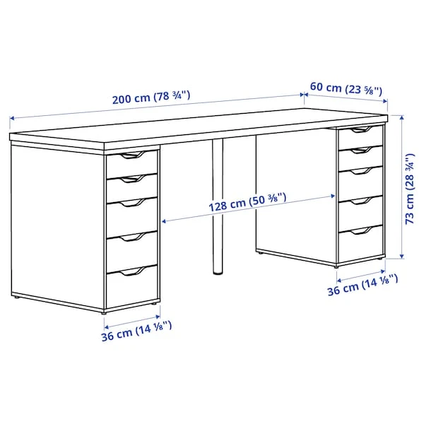 LAGKAPTEN / ALEX Desk - White 78 3/4x23 5/8 " 6 LAGKAPTEN / ALEX Desk - White 78 3/4x23 5/8 " – Bild 5